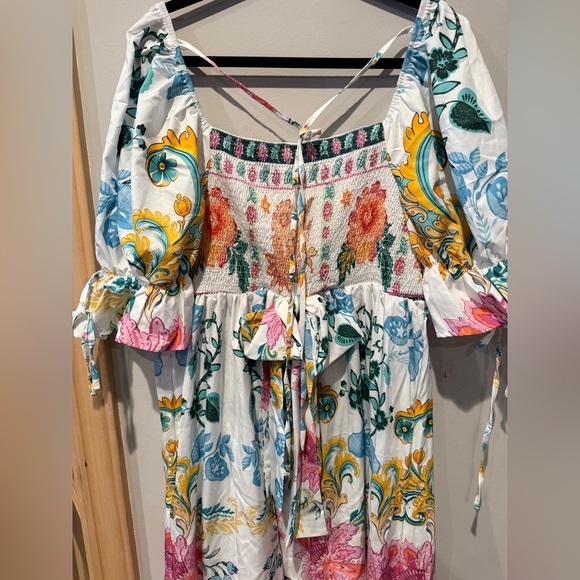 SHEIN White Floral Maxi Dress with Pink & Blue Accents - Picture 7 of 8